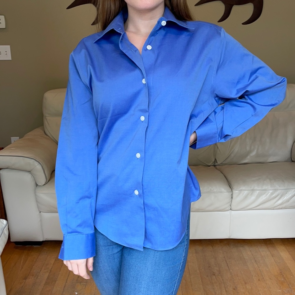 Talbots Blue Wrinkle-Resistant Button Down - image 2